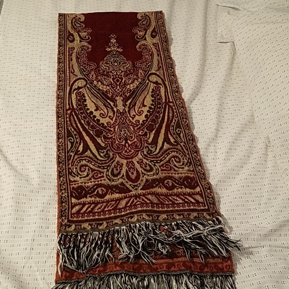 Red paisley scarf